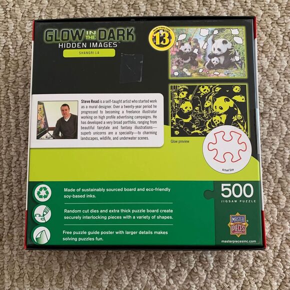 New 500 pieces glow in the dark hidden images Pandas puzzle - Picture 2 of 2
